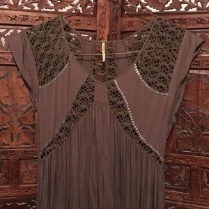 Free People olive green full length dress